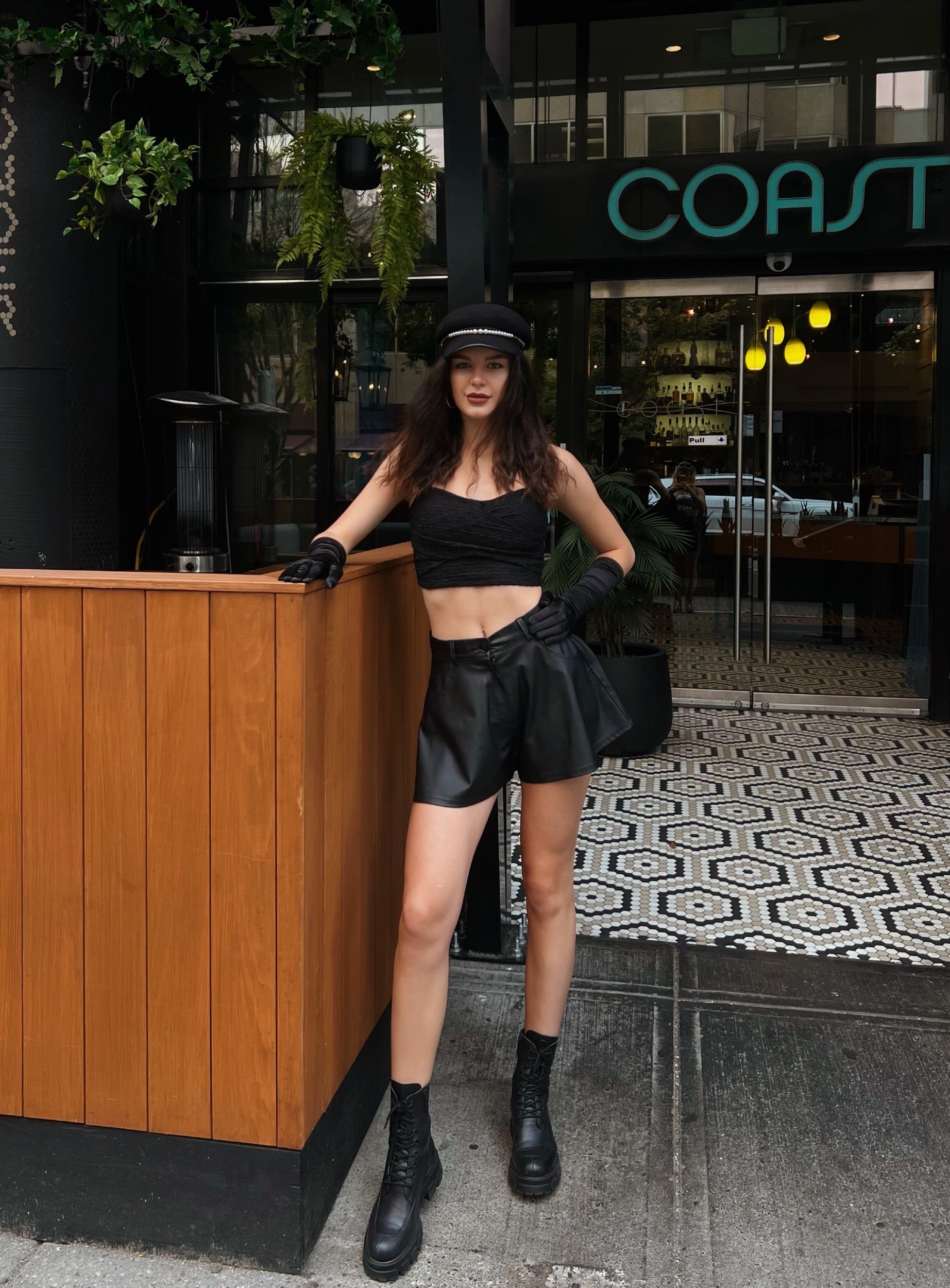 High-Waisted Faux Leather Shorts