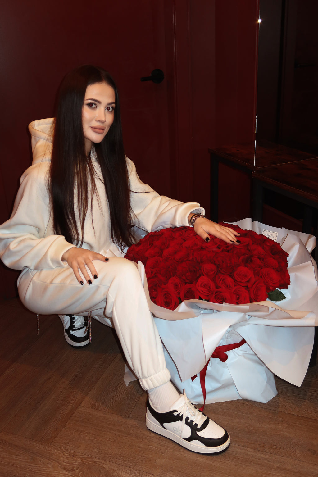 Oversized High-Waisted Fleece Pants