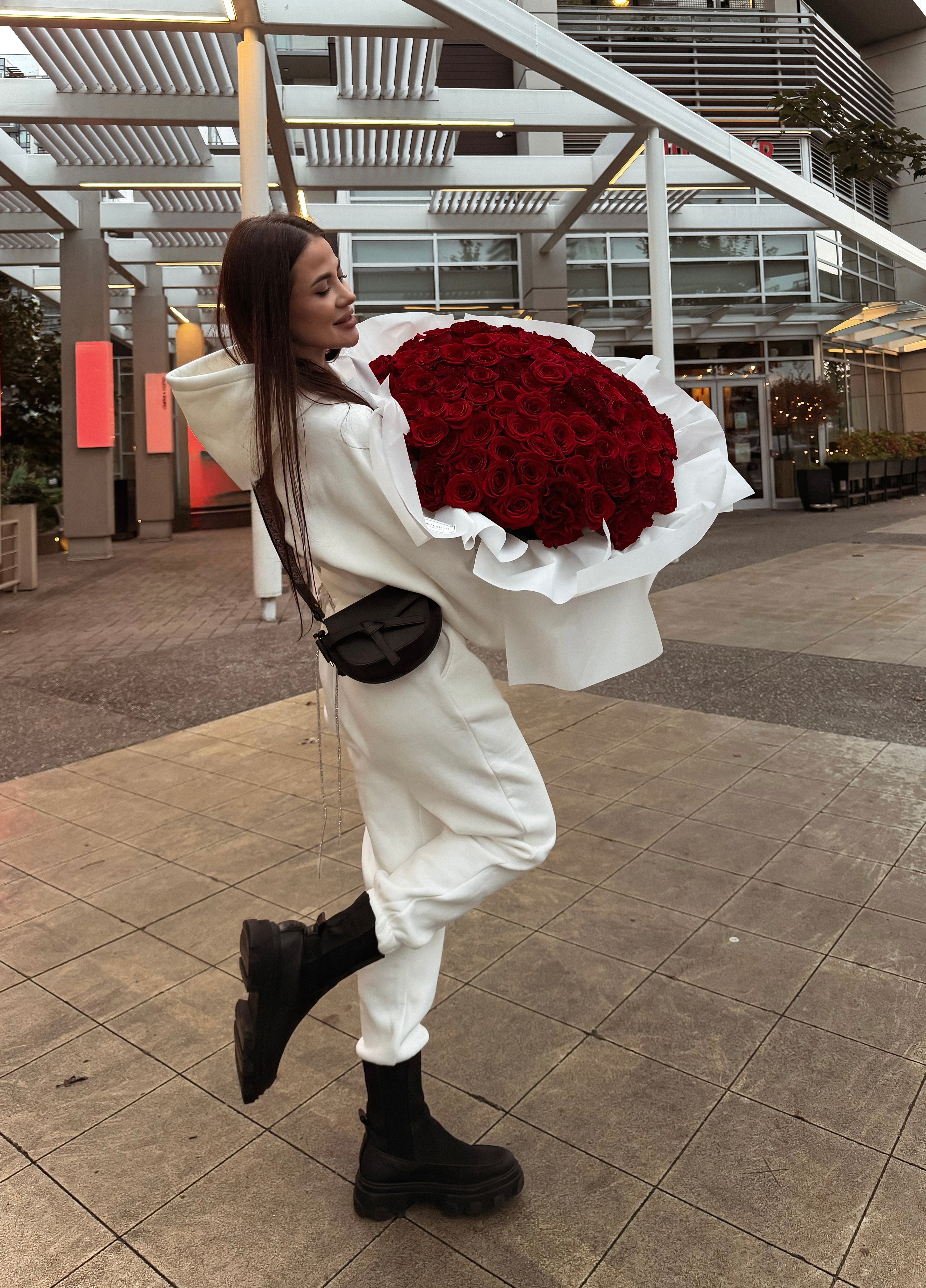 Oversized High-Waisted Fleece Pants