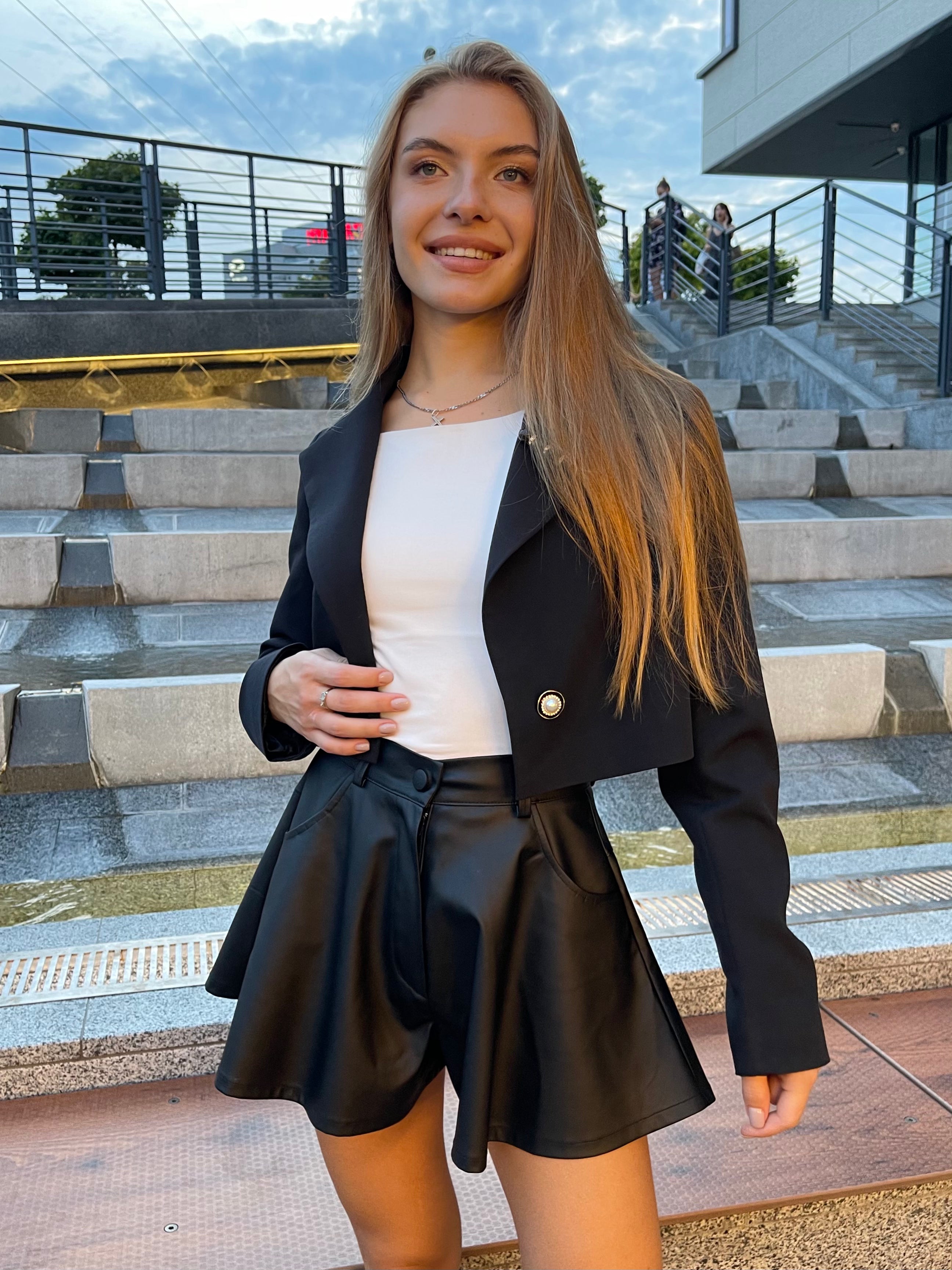 High-Waisted Faux Leather Shorts